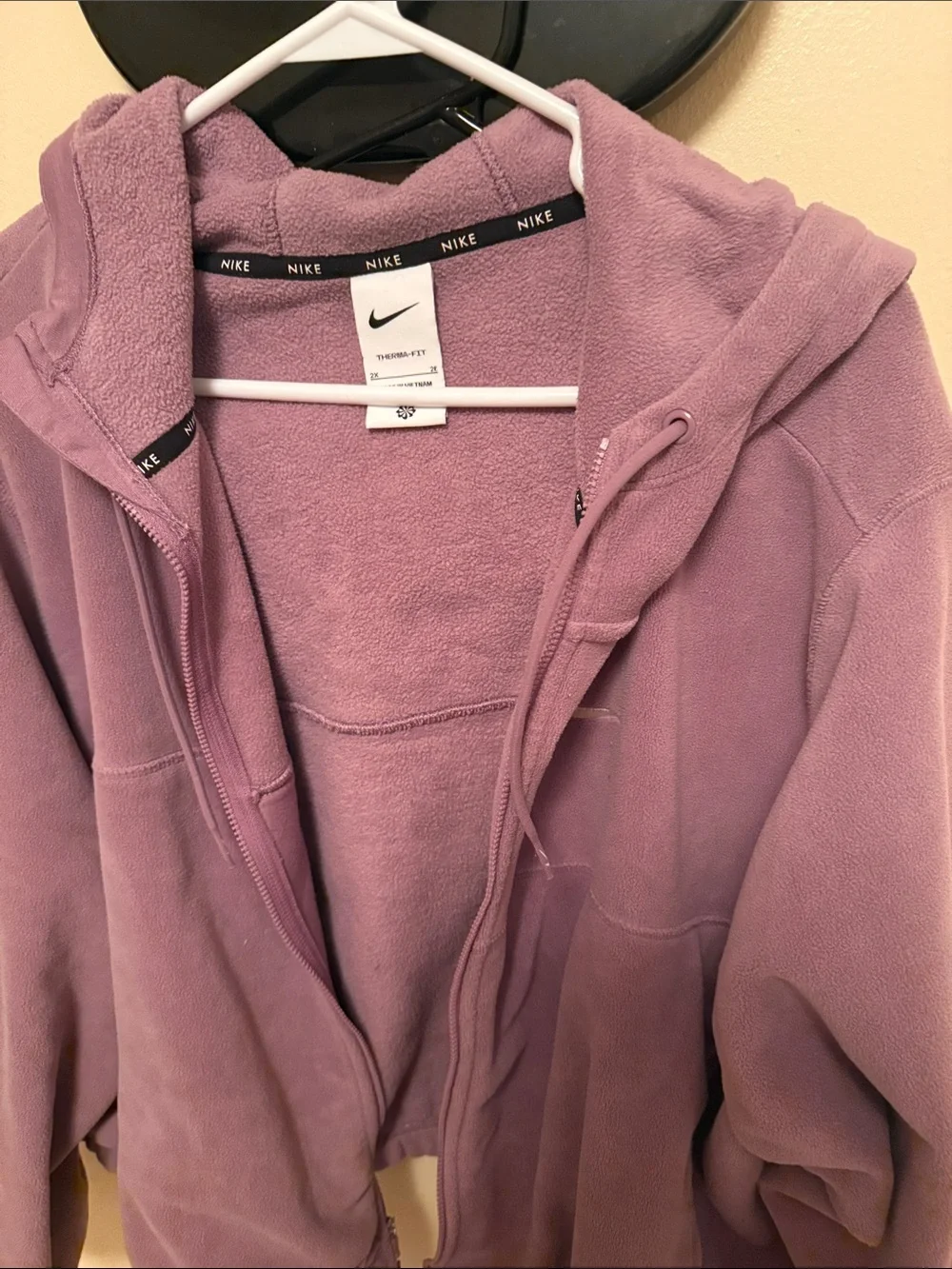 Nike Women's Teddy Zip Hoodie in Mauve Purple